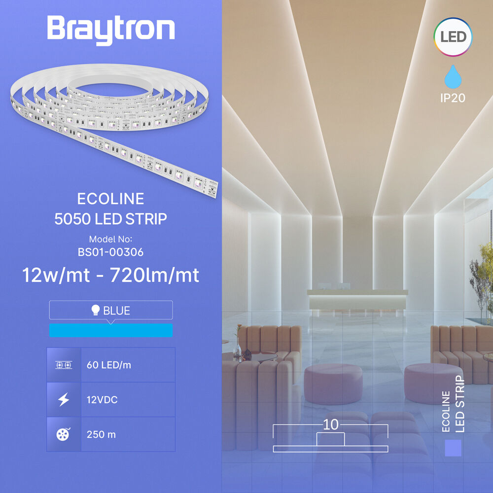 BRY-ECOLINE-12W-60L-5050-BLU-12V-IP20-LED STRIP - 3