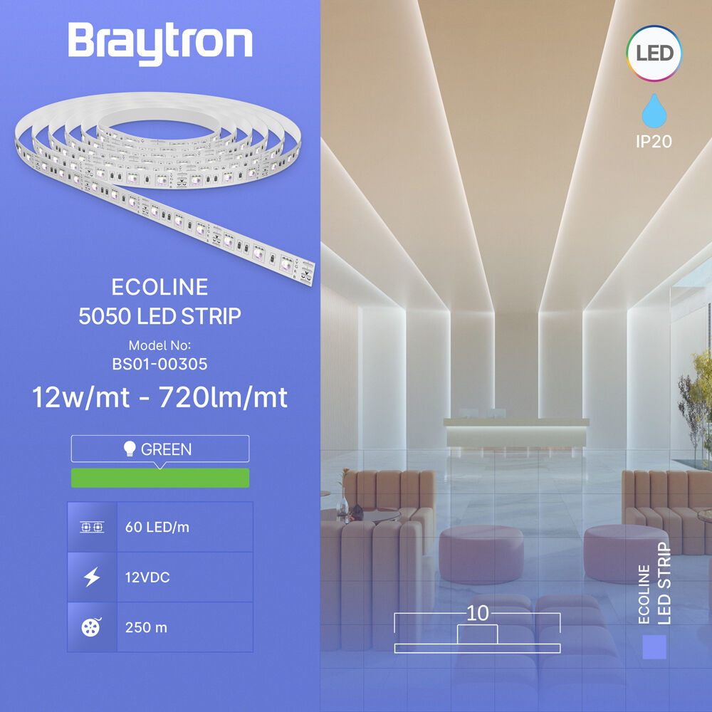 BRY-ECOLINE-12W-60L-5050-GRN-12V-IP20-LED STRIP - 3