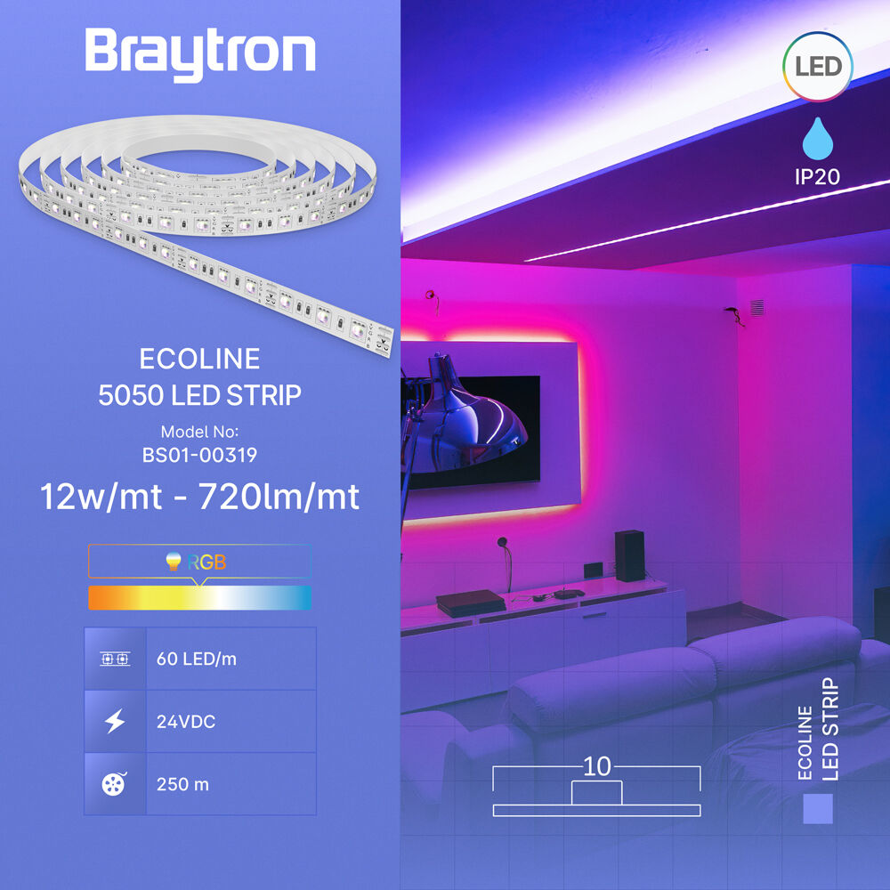 BRY-ECOLINE-12W-60L-5050-RGB-24V-IP20-LED STRIP - 3