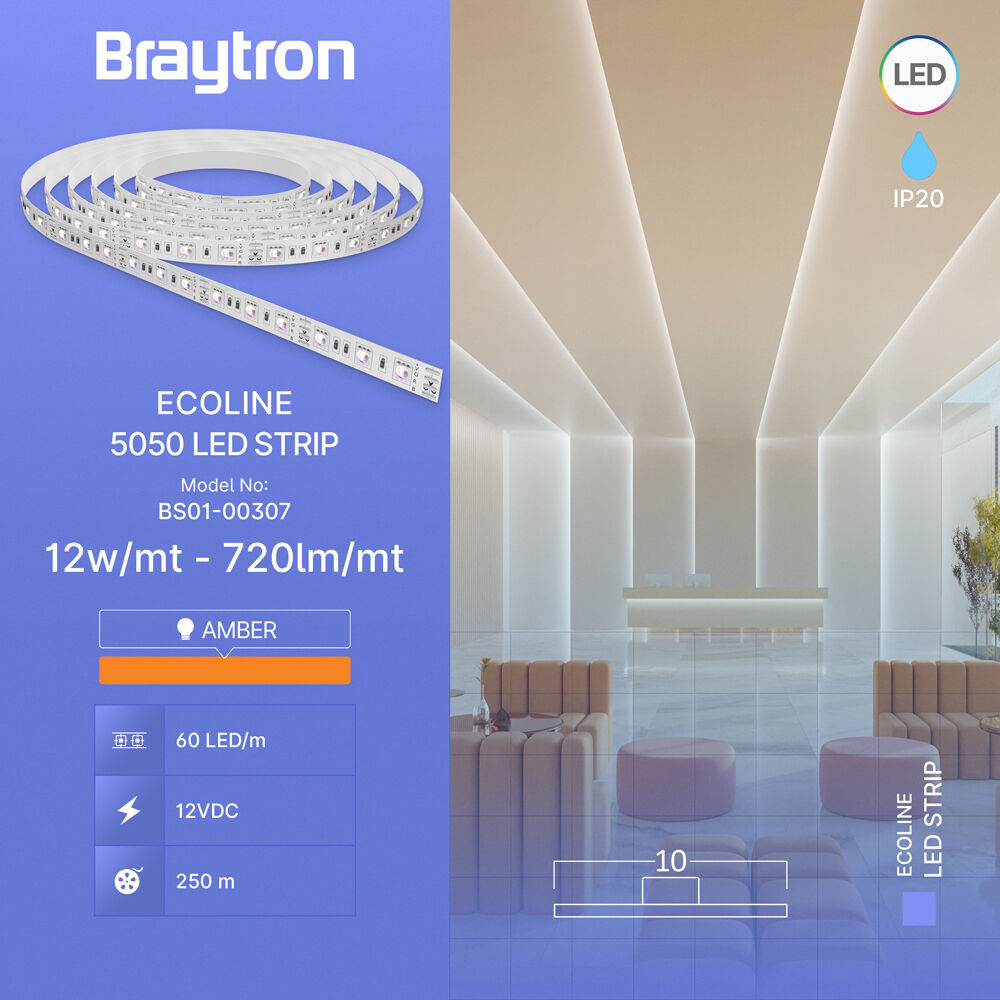 BRY-ECOLINE-12W-60L-5050-YLW-12V-IP20-LED STRIP - 3