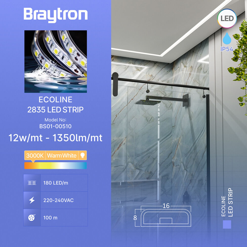 BRY-ECOLINE-180L-2835-3000K-220V-IP54-LED STRIP - 5