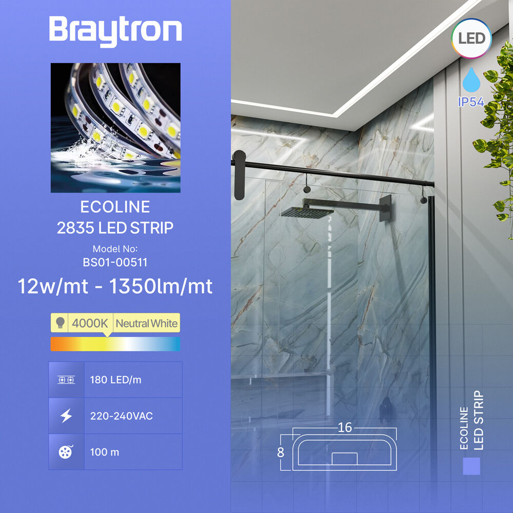 BRY-ECOLINE-180L-2835-4000K-220V-IP54-LED STRIP - 5