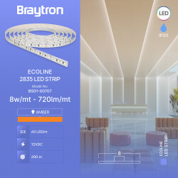 BRY-ECOLINE-4,8W-60L-2835-AMBER-12V-IP20-LED STRIP - 3