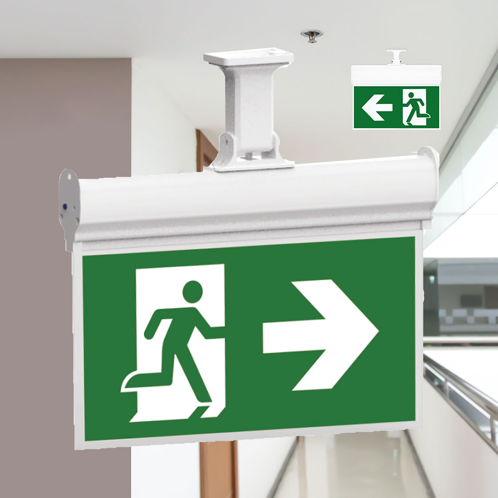 BRY-EXIT-LED-2W-HNG-IP20-WHT-EMERGENCY EXIT - 2