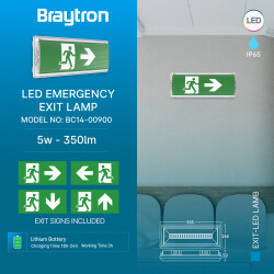 BRY-EXIT-LED-5W-DUAL-IP65-WHT-EMERGENCY EXIT - 3