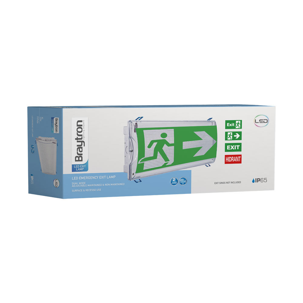 BRY-EXIT-LED-5W-DUAL-IP65-WHT-EMERGENCY EXIT - 7
