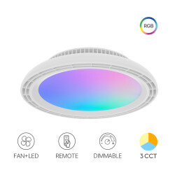 BRY-FANCY--24+30W-RGB-3IN1-WHT-IP20-CEILING FAN - 