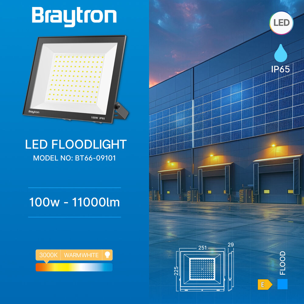 BRY-FLOOD-CF-100W-BLC-3000K-IP65-LED FLOODLIGHT - 3