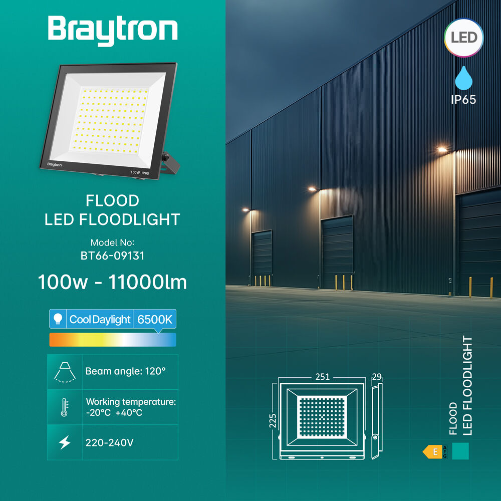 BRY-FLOOD-CF-100W-BLC-6500K-IP65-LED FLOODLIGHT - 3