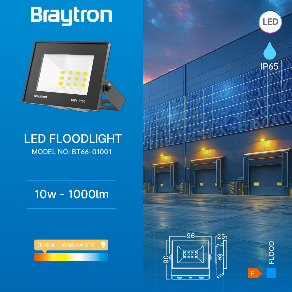 BRY-FLOOD-CF-10W-BLC-3000K-IP65-LED FLOODLIGHT - 3