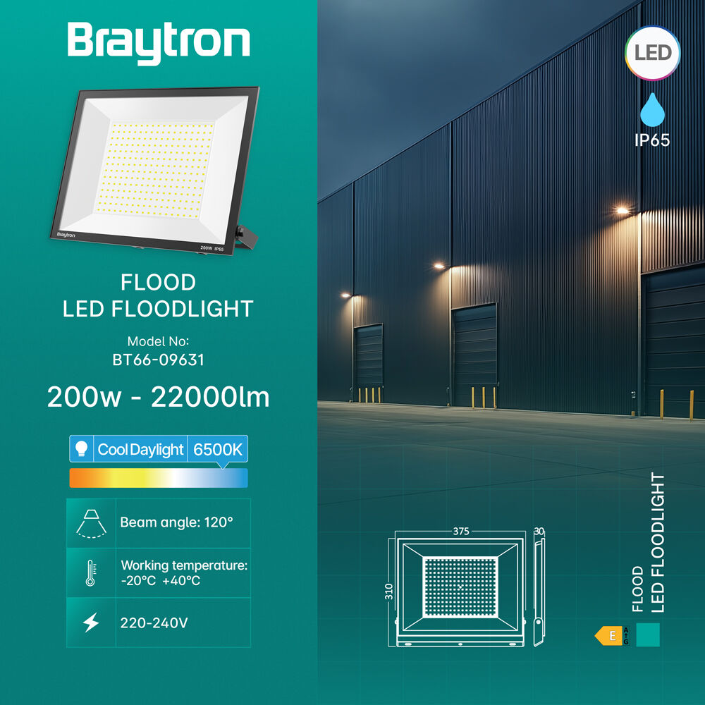 BRY-FLOOD-CF-200W-BLC-6500K-IP65-LED FLOODLIGHT - 2