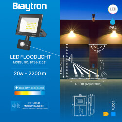 BRY-FLOOD-CF-20W-BLC-6500K-SNS-IP54-LED FLOODLIGHT - 3