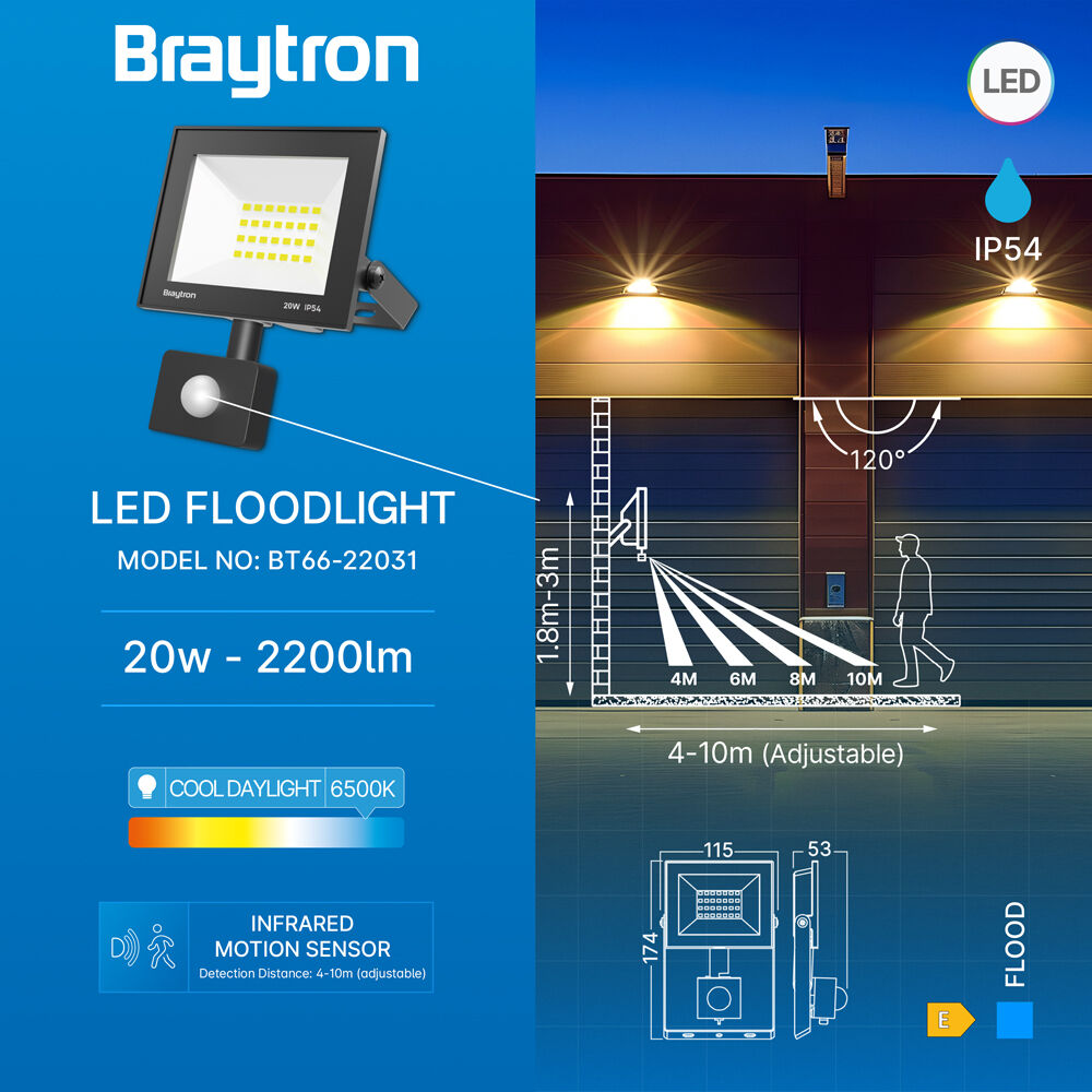 BRY-FLOOD-CF-20W-BLC-6500K-SNS-IP54-LED FLOODLIGHT - 3