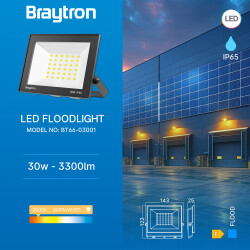 BRY-FLOOD-CF-30W-BLC-3000K-IP65-LED FLOODLIGHT - 3