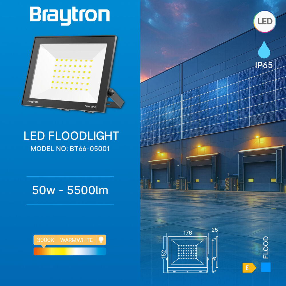 BRY-FLOOD-CF-50W-BLC-3000K-IP65-LED FLOODLIGHT - 3
