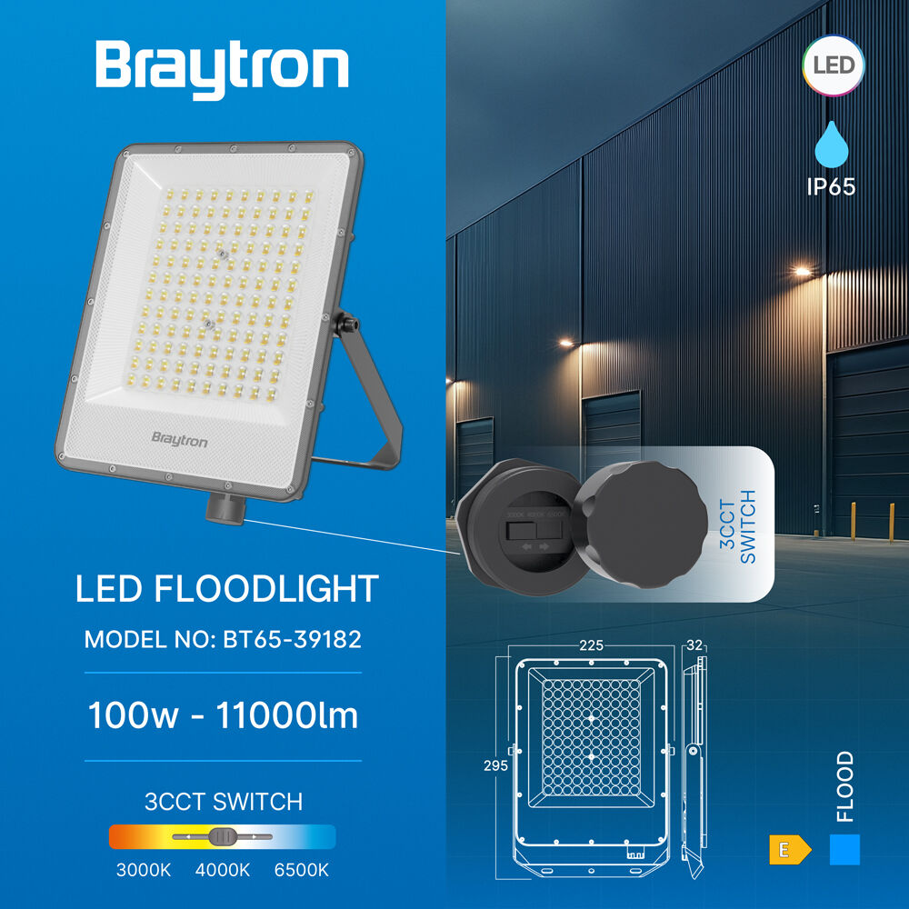 BRY-FLOOD-LS-100W-GRY-3IN1-IP65-LED FLOODLIGHT - 3