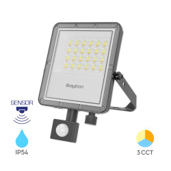 BRY-FLOOD-PF-20W-GRY-3IN1-SNS-IP54-LED FLOODLIGHT - 