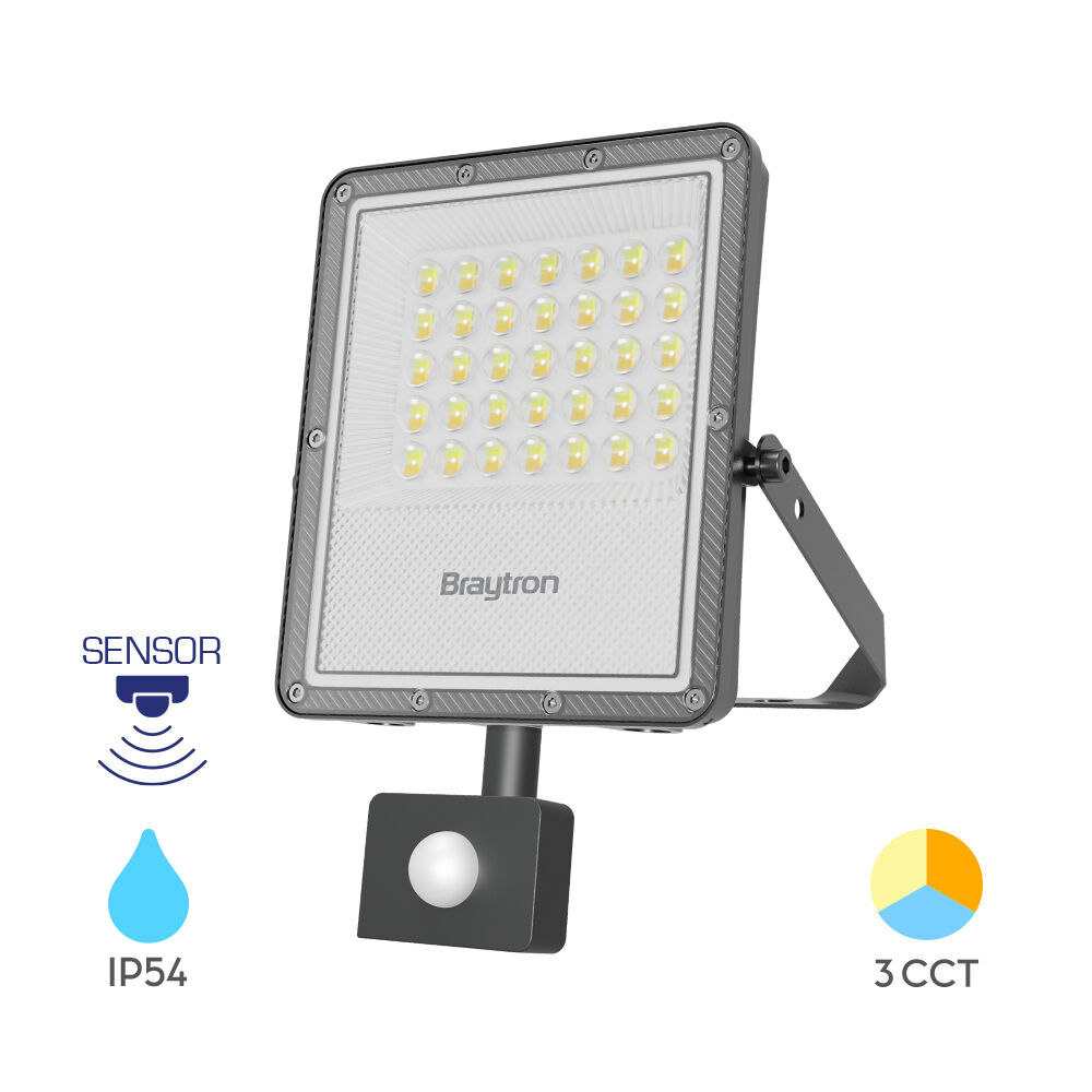 BRY-FLOOD-PF-30W-GRY-3IN1-SNS-IP54-LED FLOODLIGHT - 1