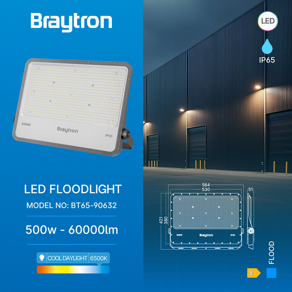 BRY-FLOOD-PF-500W-GRY-6500K-IP65-LED FLOODLIGHT - 3