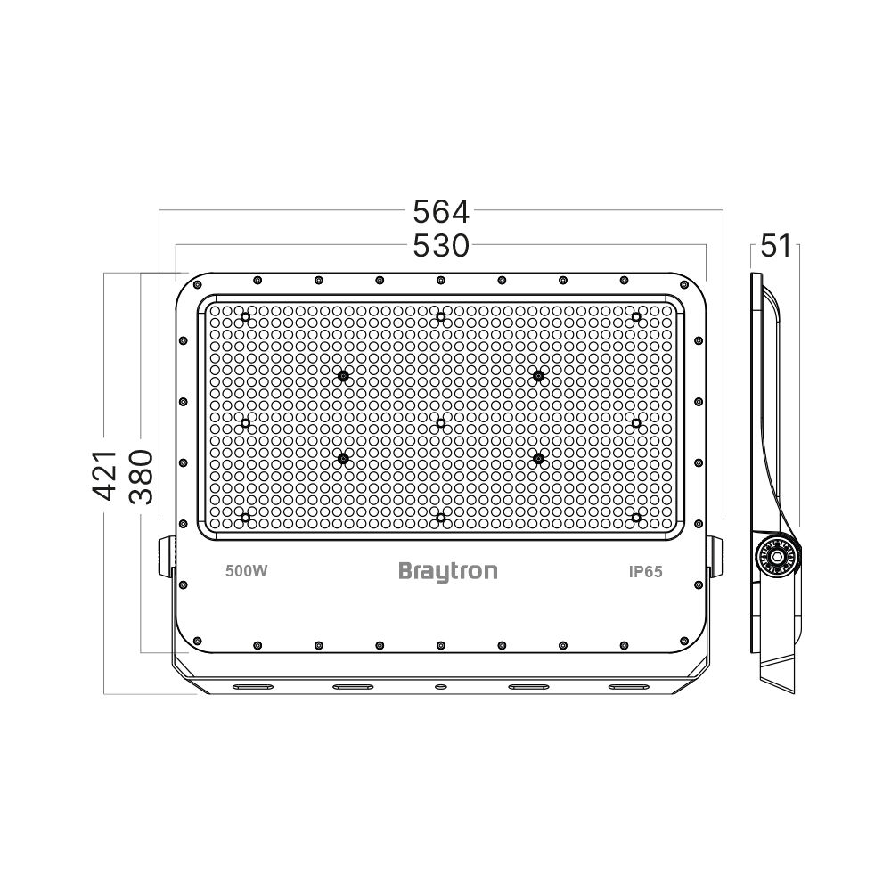 BRY-FLOOD-PF-500W-GRY-6500K-IP65-LED FLOODLIGHT - 6