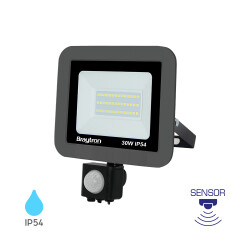 BRY-FLOOD-SC-30W-GRY-3000K-SNS-IP54-LED FLOODLIGHT - 