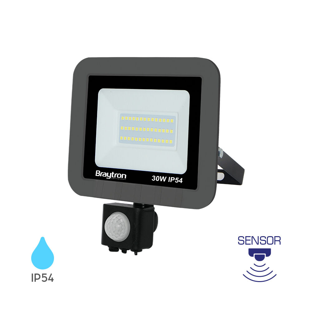 BRY-FLOOD-SC-30W-GRY-3000K-SNS-IP54-LED FLOODLIGHT - 1