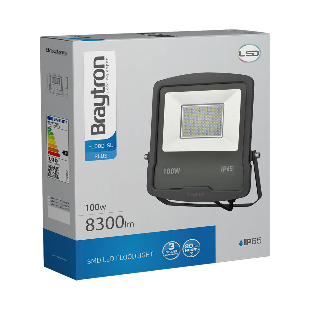 BRY-FLOOD-SL-100W-GRY-6500K-IP65-LED FLOODLIGHT - 5