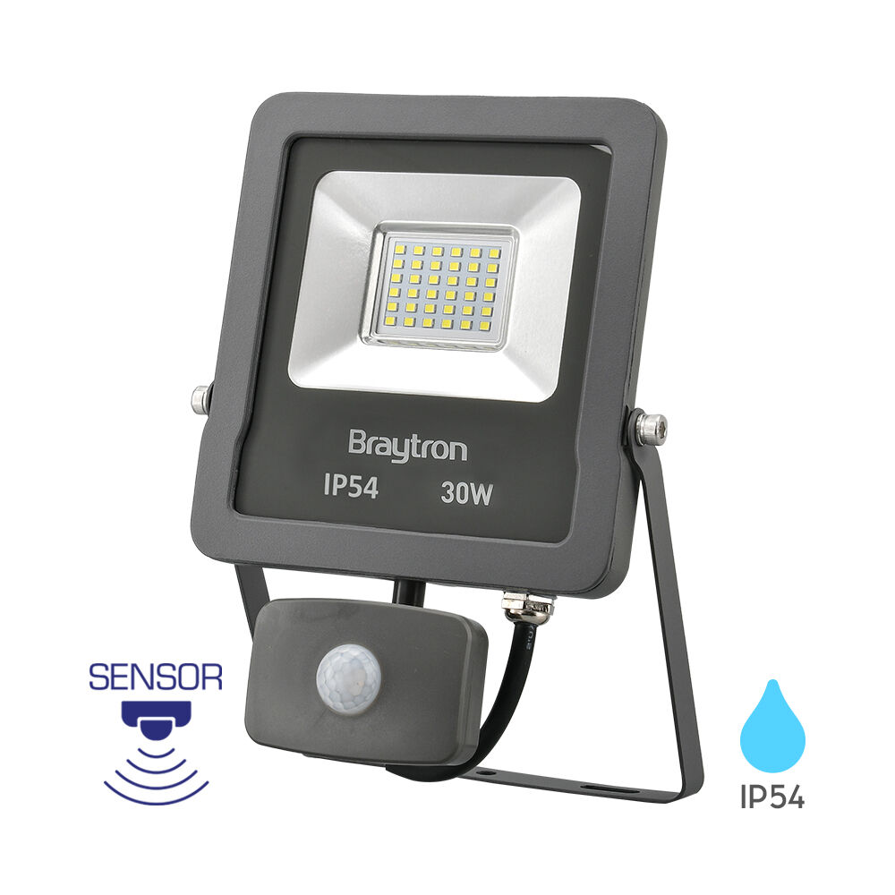 BRY-FLOOD-SL-30W-GRY-6500K-SNS-IP54-LED FLOODLIGHT - 1