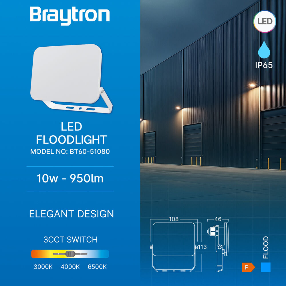 BRY-FLOOD-WF-10W-WHT-3IN1-IP65-LED FLOODLIGHT - 3