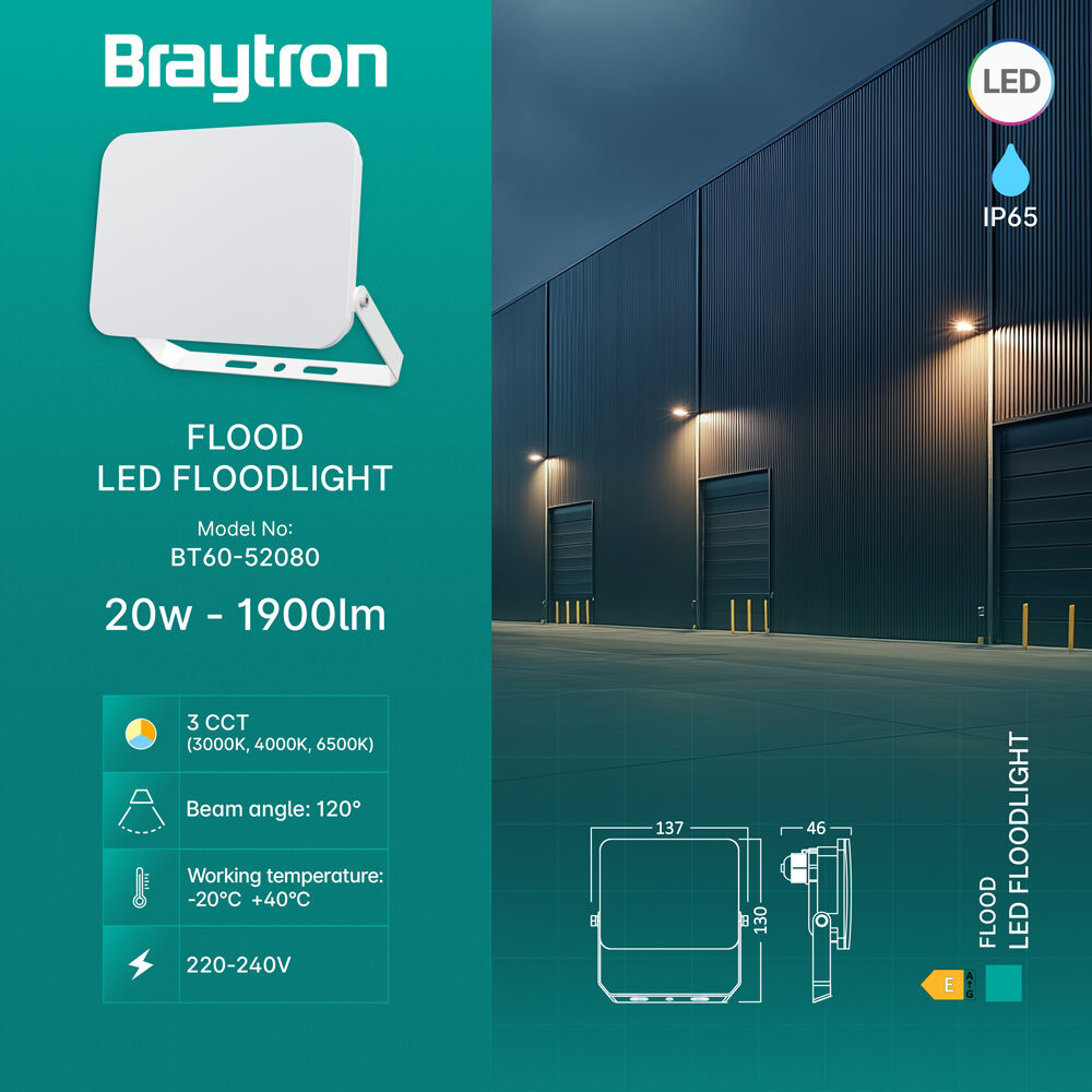 BRY-FLOOD-WF-20W-WHT-3IN1-IP65-LED FLOODLIGHT - 3