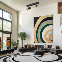 BRY-G002C-2H-2xGU10-GLD-BLC-CEILING LIGHT - (1)