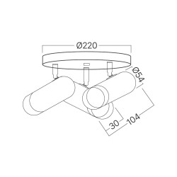 BRY-G002C-3H-3xGU10-GLD-BLC-CEILING LIGHT - 4