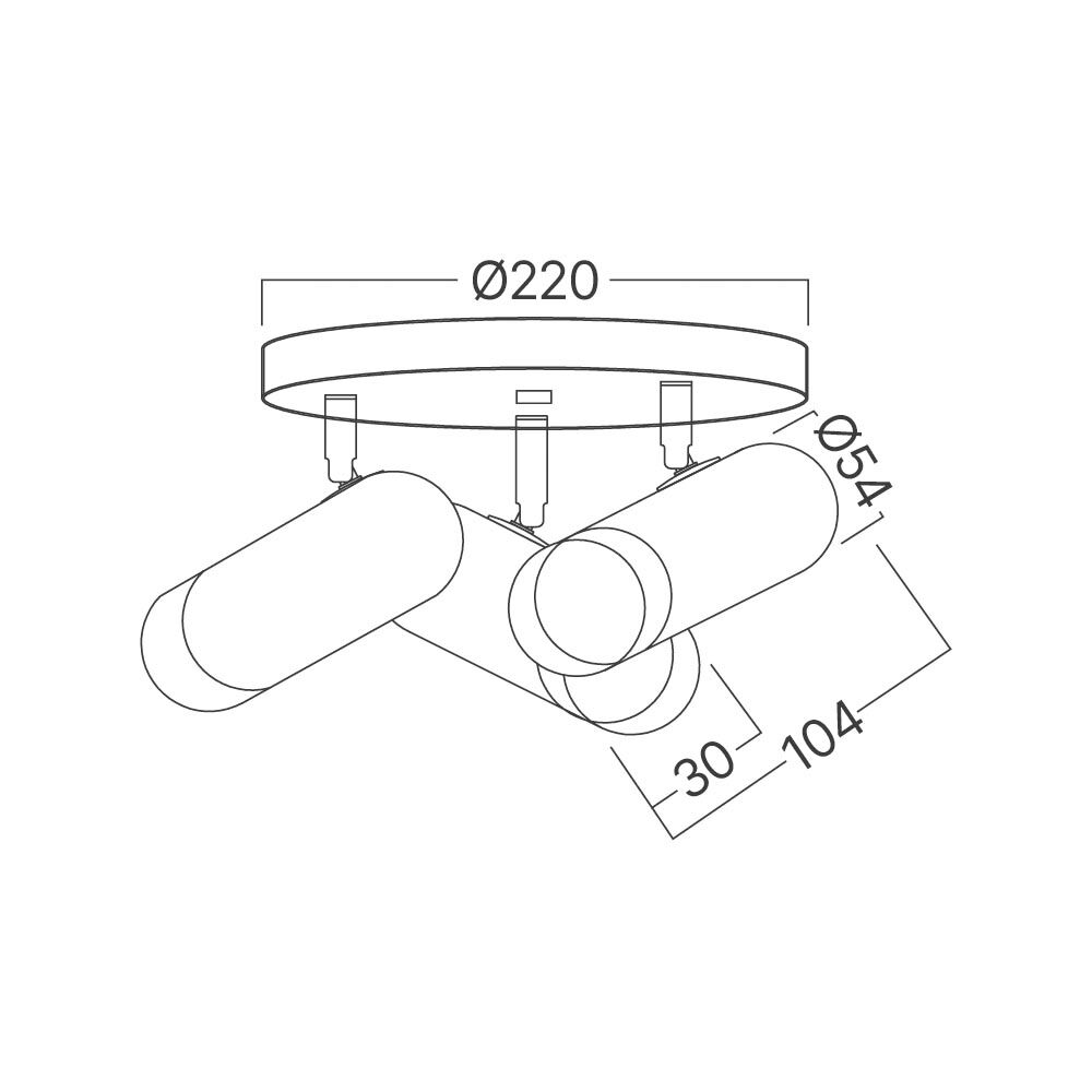 BRY-G002C-3H-3xGU10-GLD-BLC-CEILING LIGHT - 4