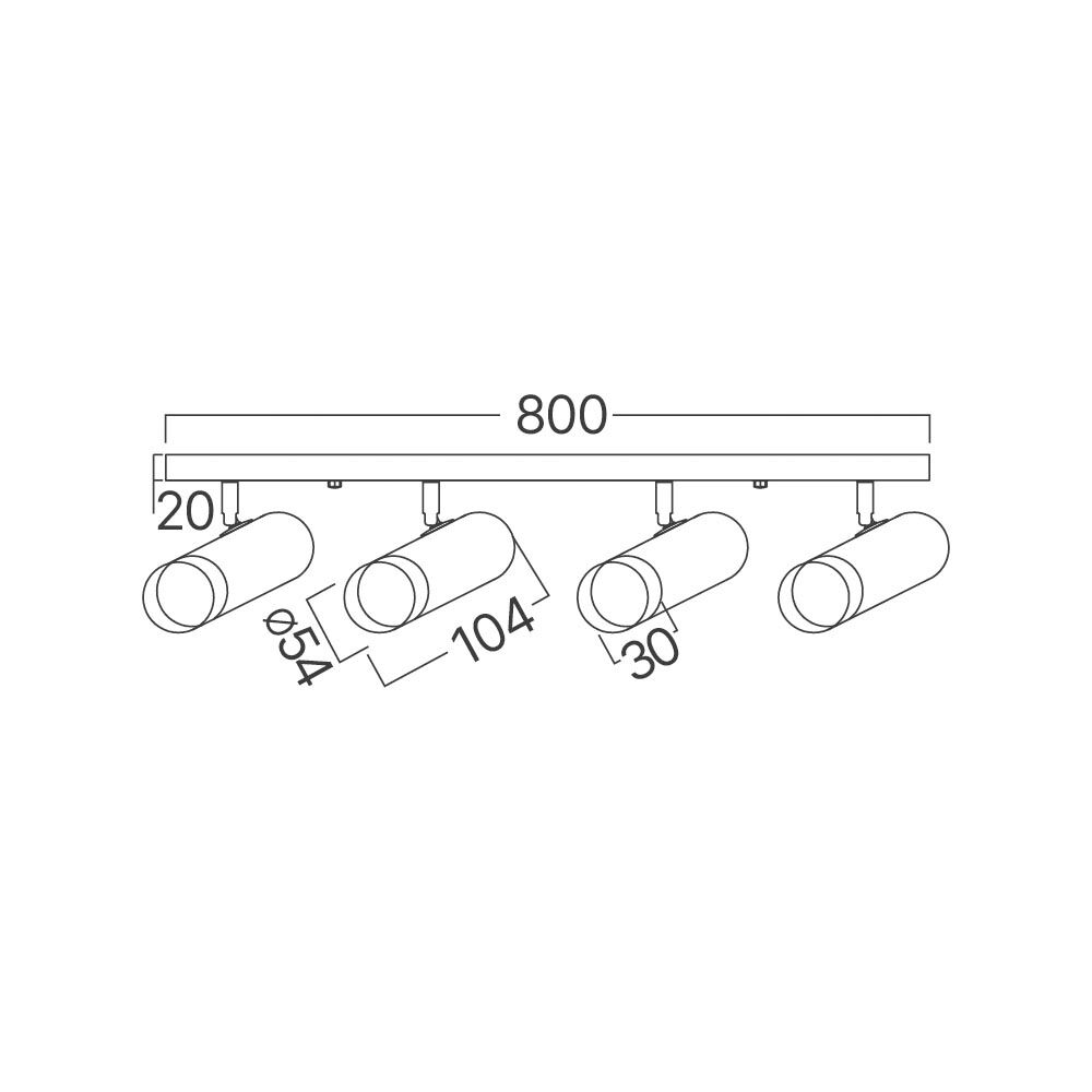 BRY-G002C-4H-4xGU10-GLD-BLC-CEILING LIGHT - 4