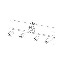 BRY-G003C-4H-4xE27-BLC-CEILING LIGHT - 4