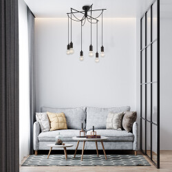 BRY-G004C-6H-6xE27-BLC-PENDANT LIGHT - (1)