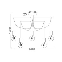 BRY-G004C-6H-6xE27-BLC-PENDANT LIGHT - 4