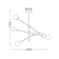 BRY-G004C-6H-6xE27-GLD-PENDANT LIGHT - 4