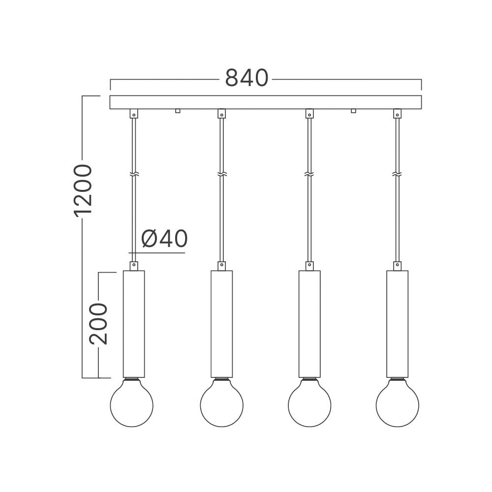 BRY-G005S-4H-4xE27-BLC-PENDANT LIGHT - 3