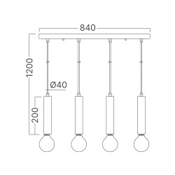 BRY-G005S-4H-4xE27-GLD-PENDANT LIGHT - 4