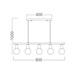 BRY-G006S-5H-5xE27-BLC-PENDANT LIGHT - 4