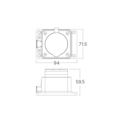 BRY-IPLINE-1 WAY-WO/CABLE-TPE-IP44- SOCKET - 3