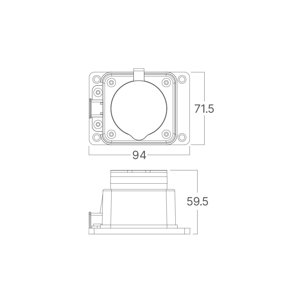 BRY-IPLINE-1 WAY-WO/CABLE-TPE-IP44- SOCKET - 3