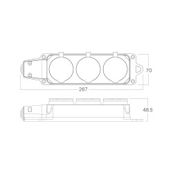 BRY-IPLINE-3 WAY-WO/CABLE-TPE-IP44- SOCKET - 3