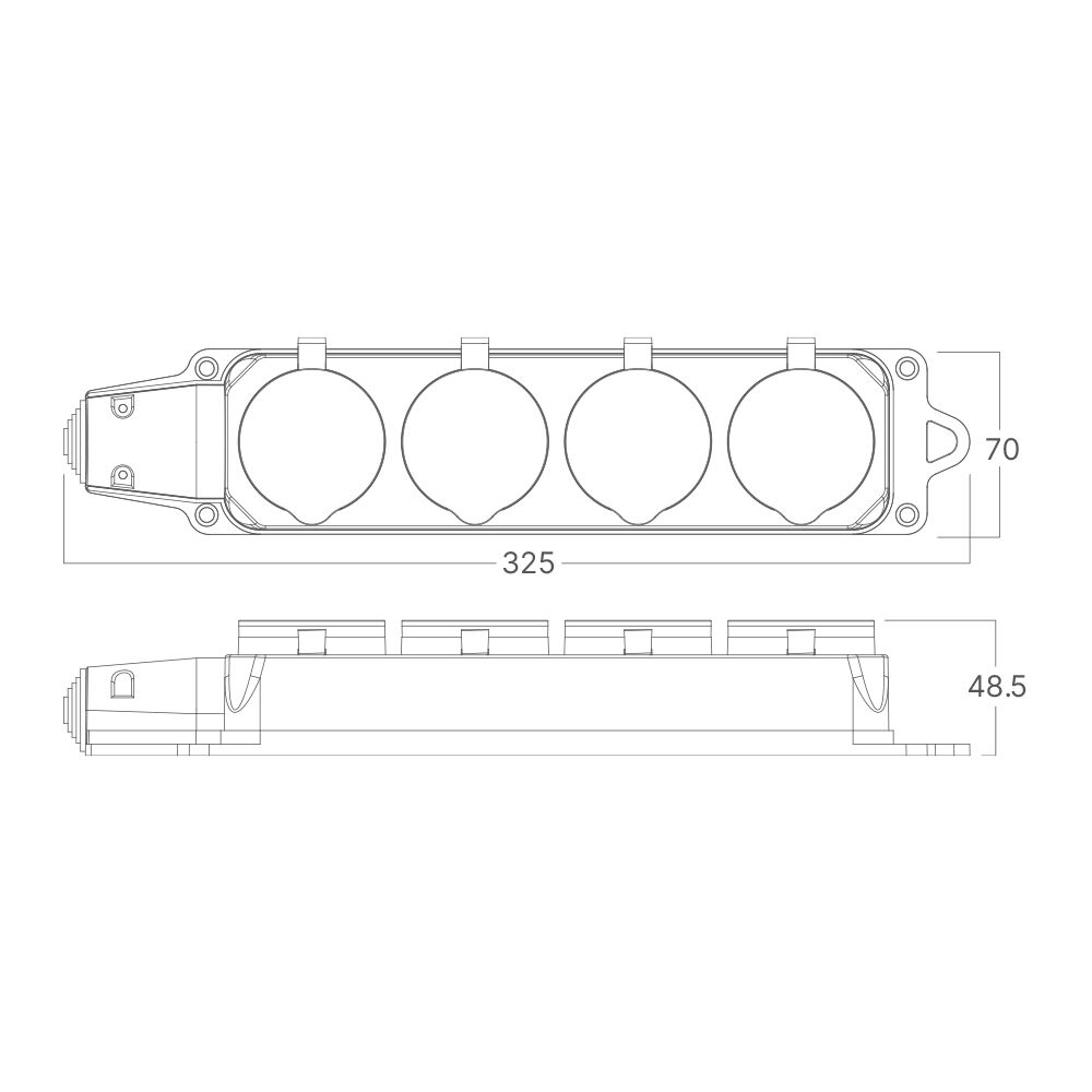 BRY-IPLINE-4 WAY-WO/CABLE-TPE-IP44- SOCKET - 3