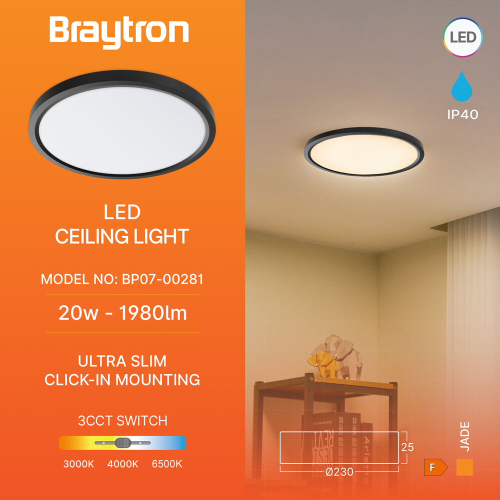 BRY-JADE-SLR-BLC-RND-20W-3IN1-CEILING LIGHT - 3