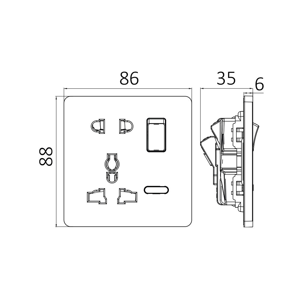 BRY-LENA-UN-1G-16A-WHT-SOCKET - 5