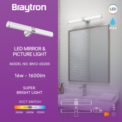 BRY-LILY-B-600-16W-3IN1-CHR-IP44 MIRROR LAMP - 3