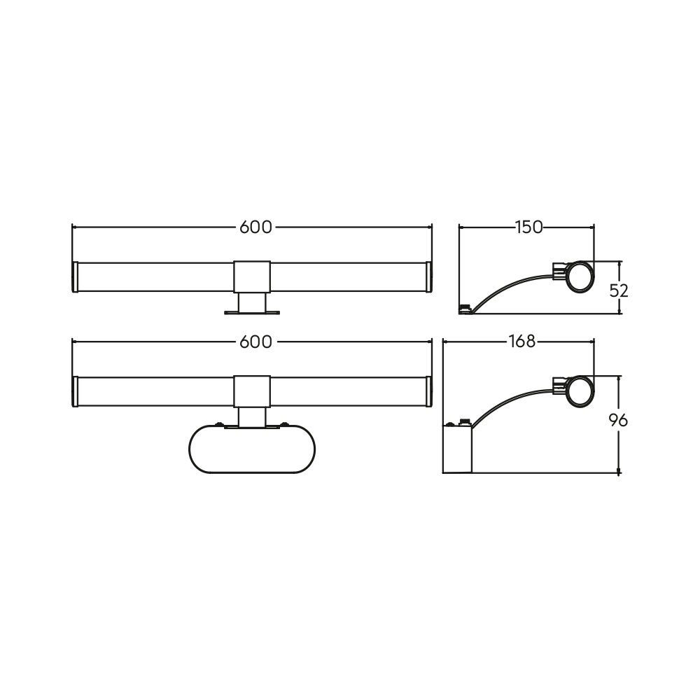 BRY-LILY-C-400-7W-4000K-BLC-IP44 MIRROR LAMP - 6