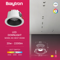 BRY-LINEX-CD20-20W-3CCT-WHT-LED DOWNLIGHT - 3